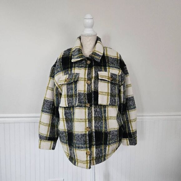 Andrew Marc Sport Plaid Faux Fur Lined Shacket Size Small - Picture 1 of 6